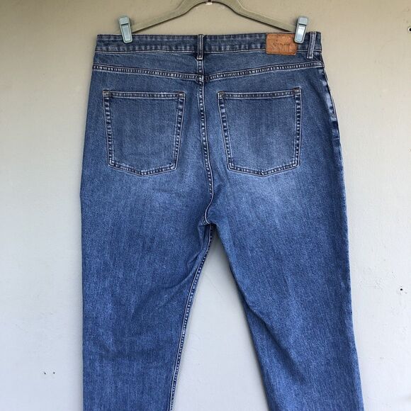 Everlane Jeans Women 33 Curvy Cheeky Ankle High Rise Raw Hem Distressed Boho - Picture 9 of 16